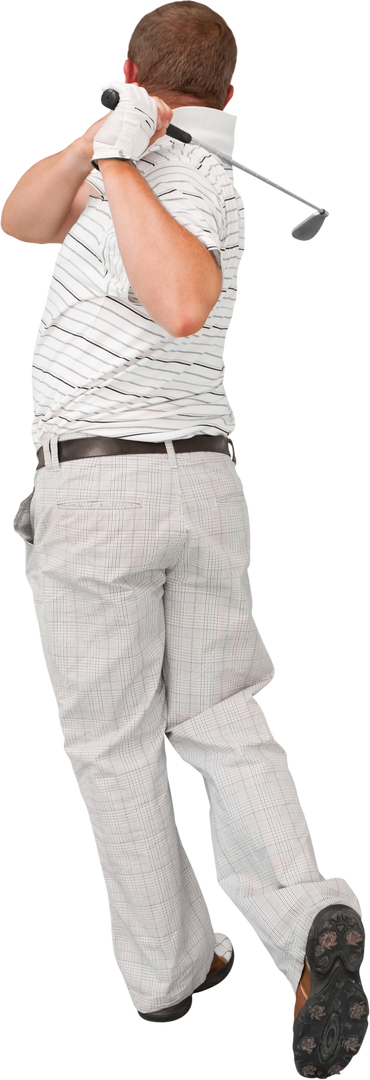 Rear View of Golfer Swinging Golf Club on Transparent Background - Download Free Stock Images Pikwizard.com