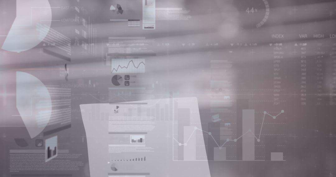 Abstract Representation of Financial Data Overlaying Retail Interior
