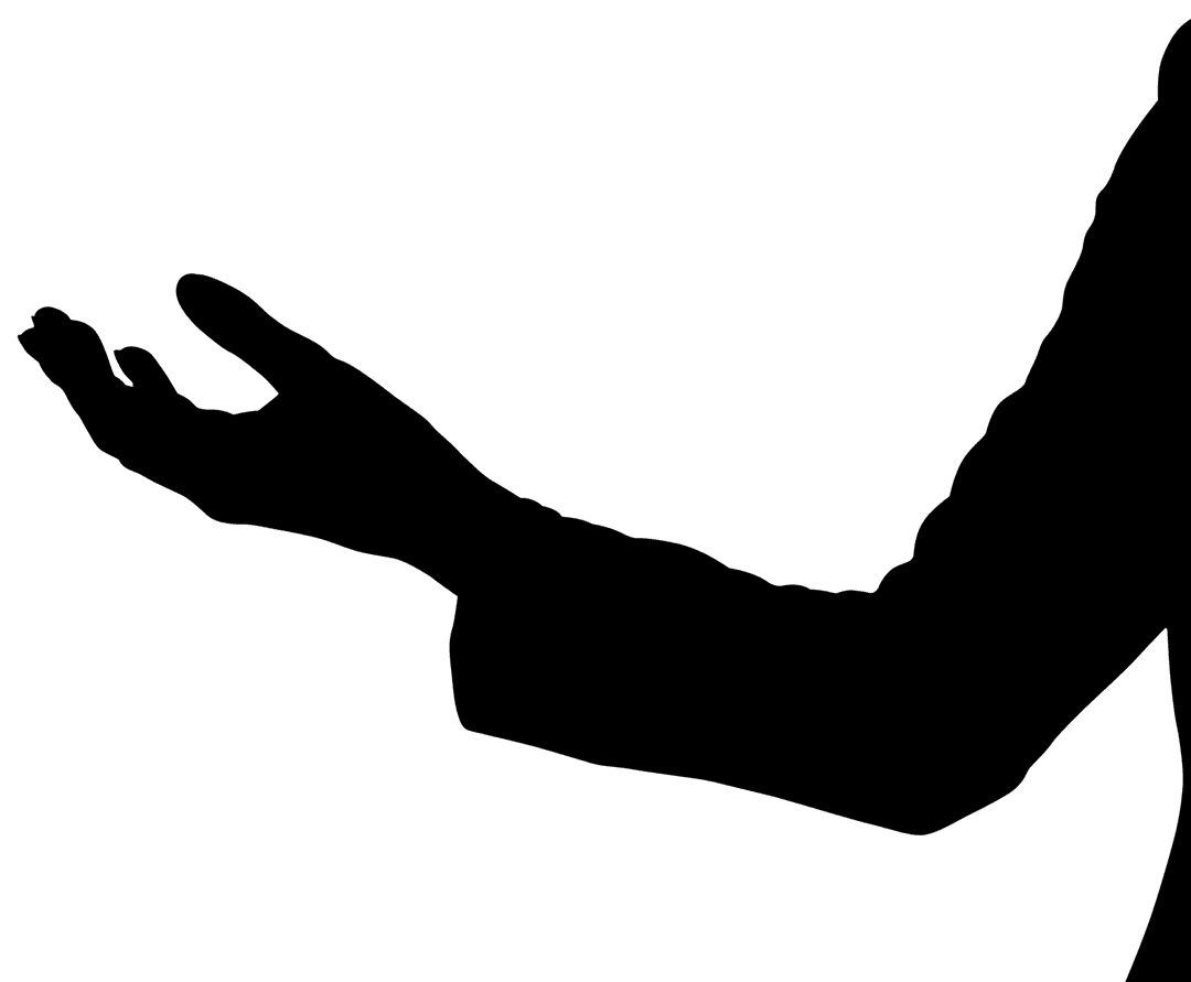 Hand Silhouette Vector Illustration on Transparent Background for Design Projects