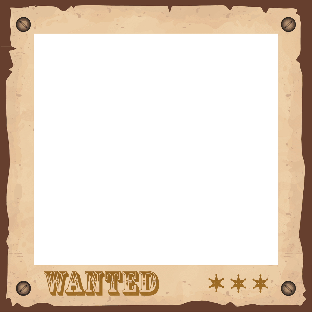 Transparent Wanted Poster with Aged Parchment and Sheriff Stars