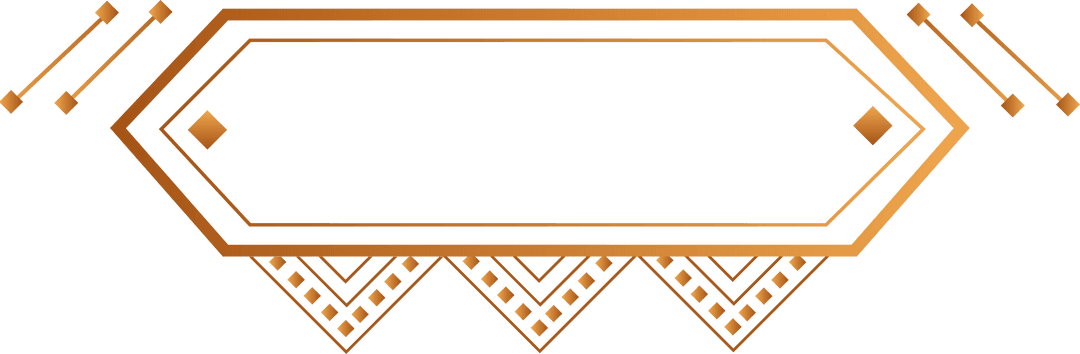 Geometric Gold Frame Art Deco Transparent Background Design