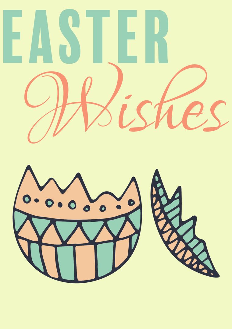 Stylized Easter Egg with Warm Wishes Design