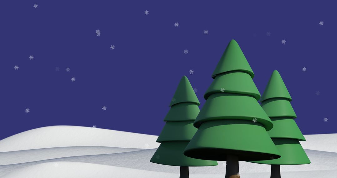 Peaceful Winter Wonderland Scene with Snow and Fir Trees