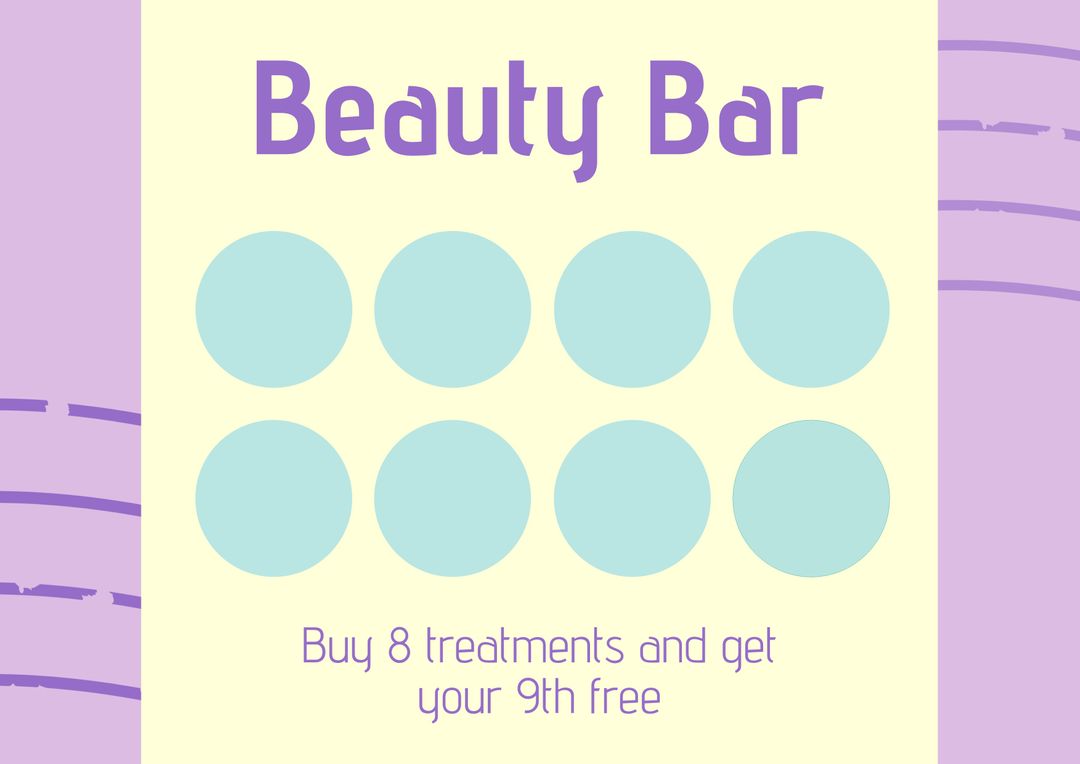 Spa Loyalty Punch Card Template for Beauty Bar - Download Free Stock Templates Pikwizard.com