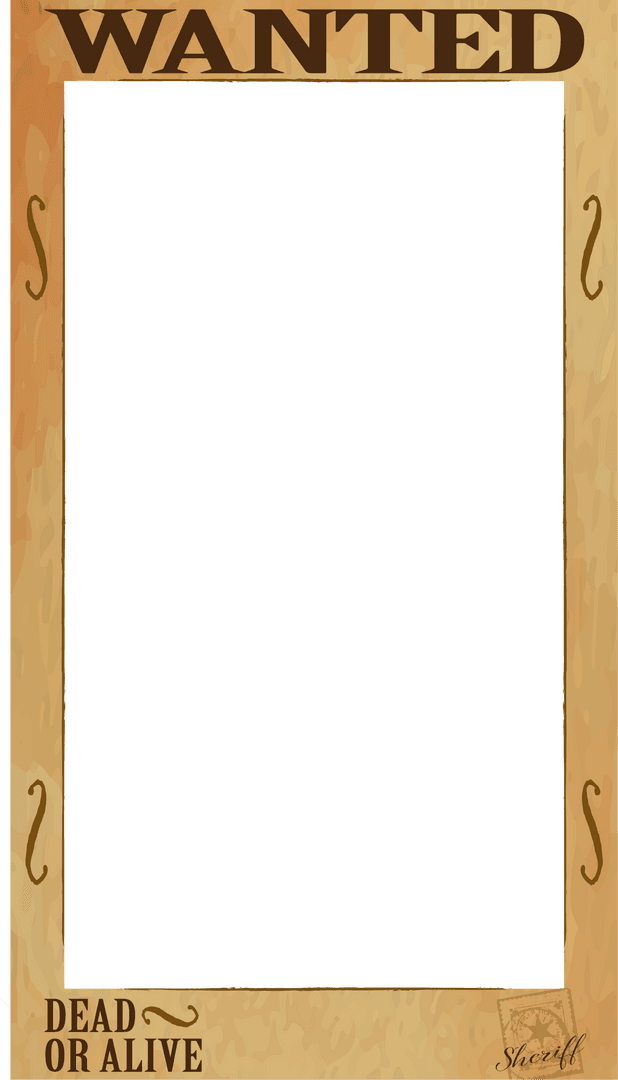 Transparent Vintage Wanted Poster with Rustic Western Design