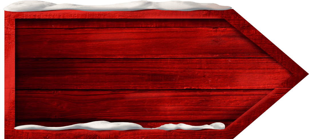 Transparent Winter Arrow Signboard with Snowy Edges