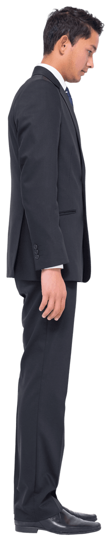 Focused Biracial Businessman Looking Down Isolated Transparent PNG