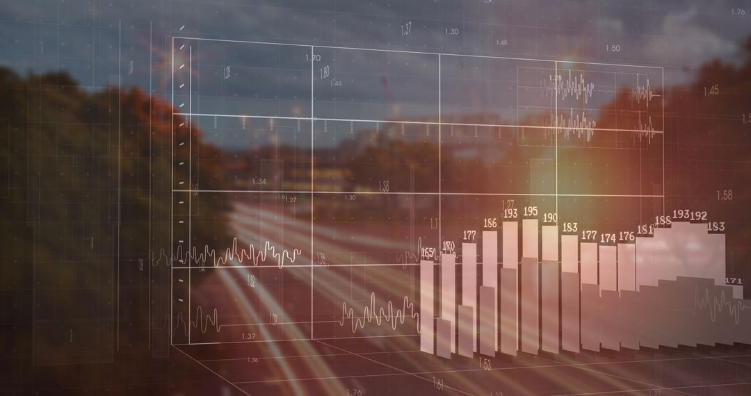 Data Analytics Overlay on Urban Landscape Concept
