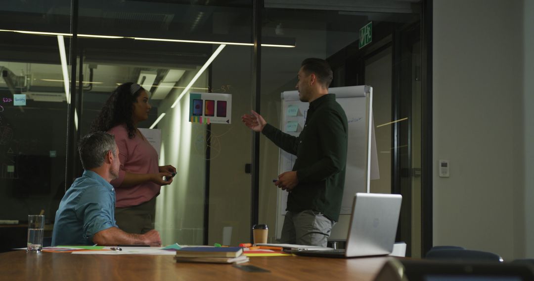 Diverse Team Collaborating on Novel Ideas in Modern Office