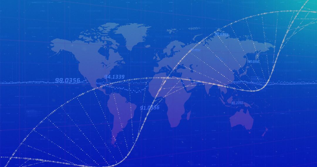 Global Data and DNA Integration with World Map Concept