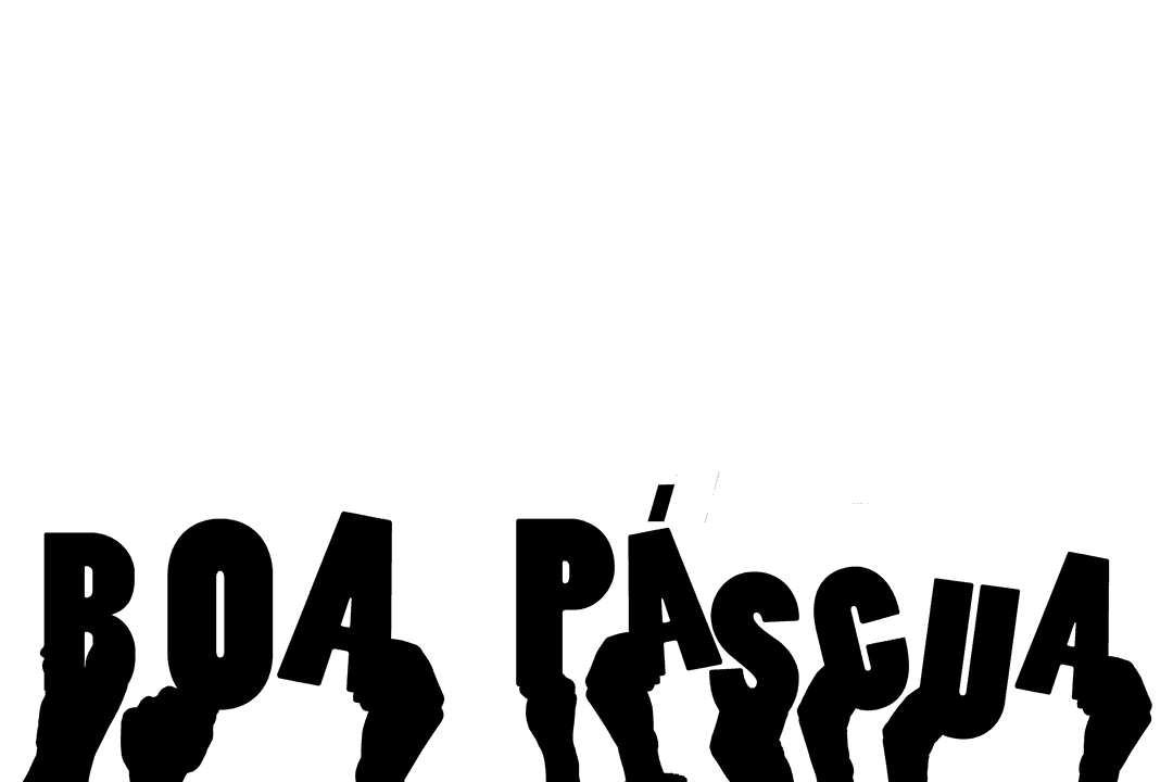 Transparent Boa Pascua Text in Hands Silhouette