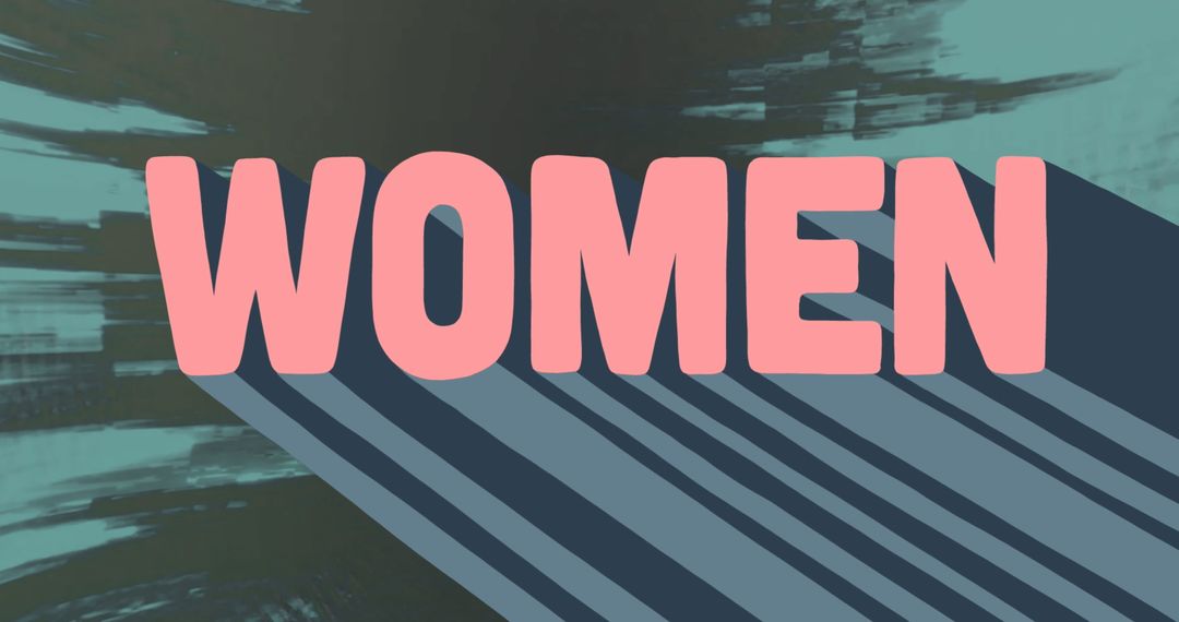 Retro Style Women Text on Distorted Background