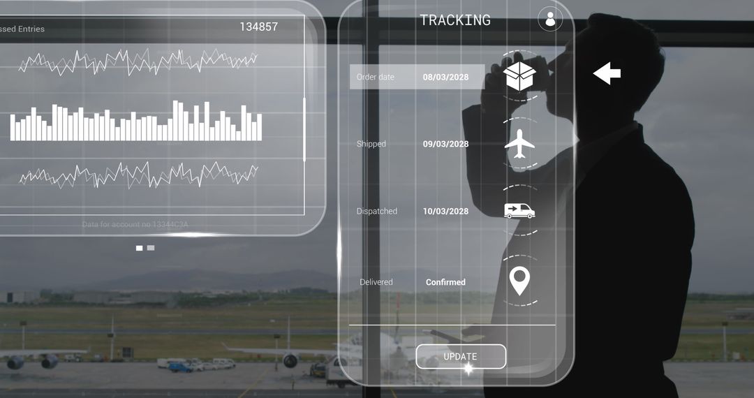 Business Leader Utilizing Smart Technology for Data Tracking