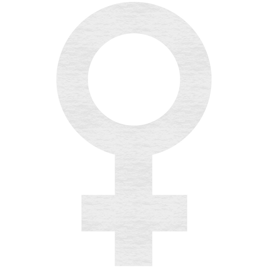 White Gender Symbol on Transparent Background