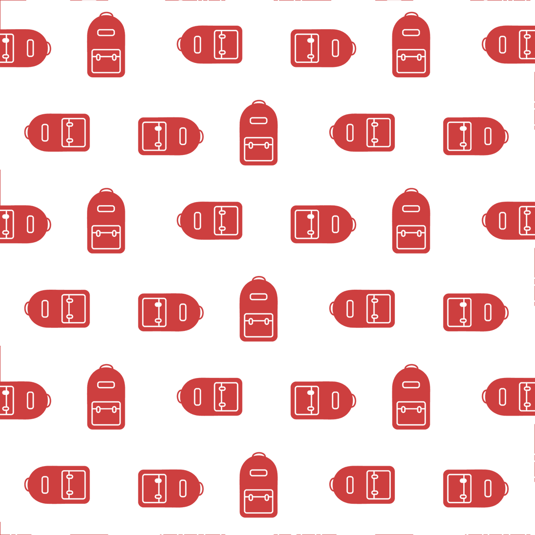 Red Bag Pattern on Transparent Background with Vector Style