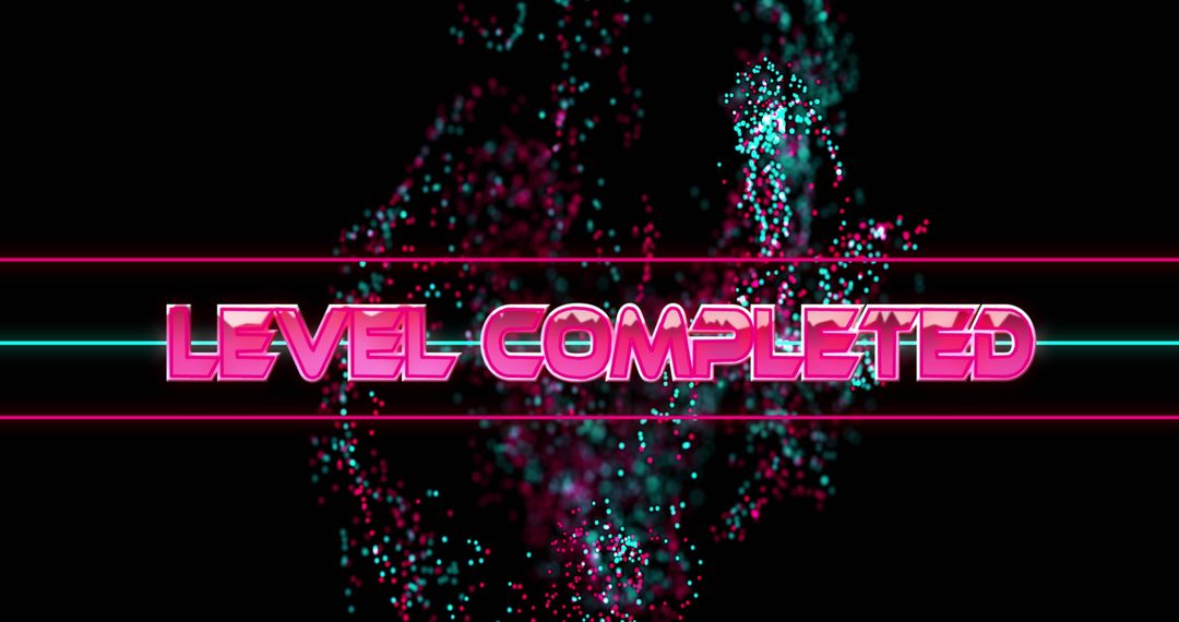 Level Completed Message with Colorful Firework Effect
