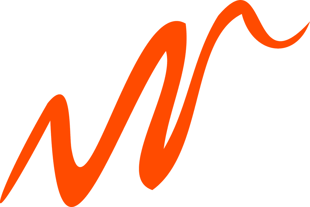 Dynamic Orange Brush Stroke on Transparent Background Flourishing