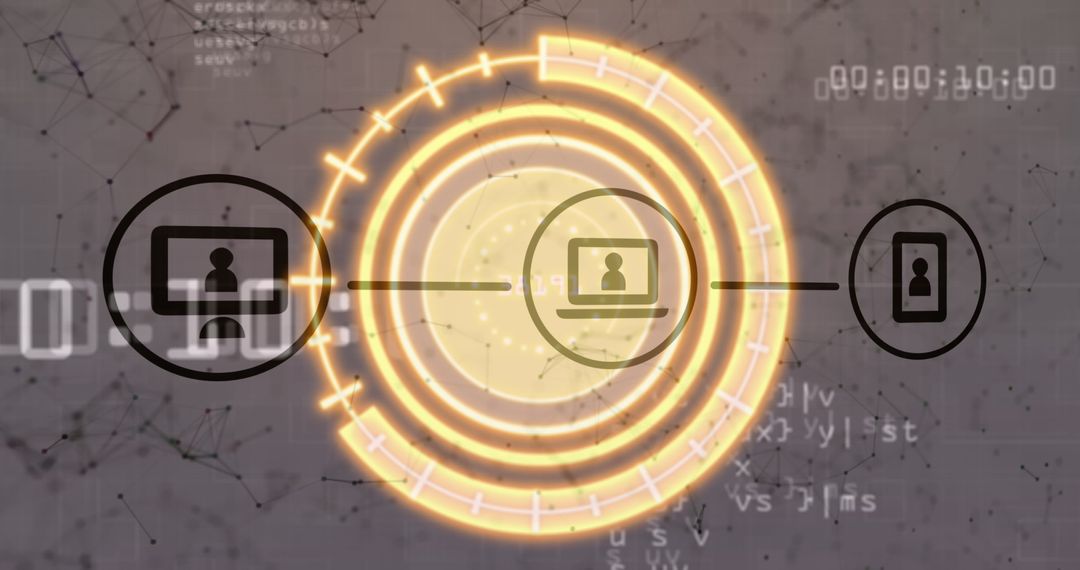 Connected Digital Devices Across Futuristic Network