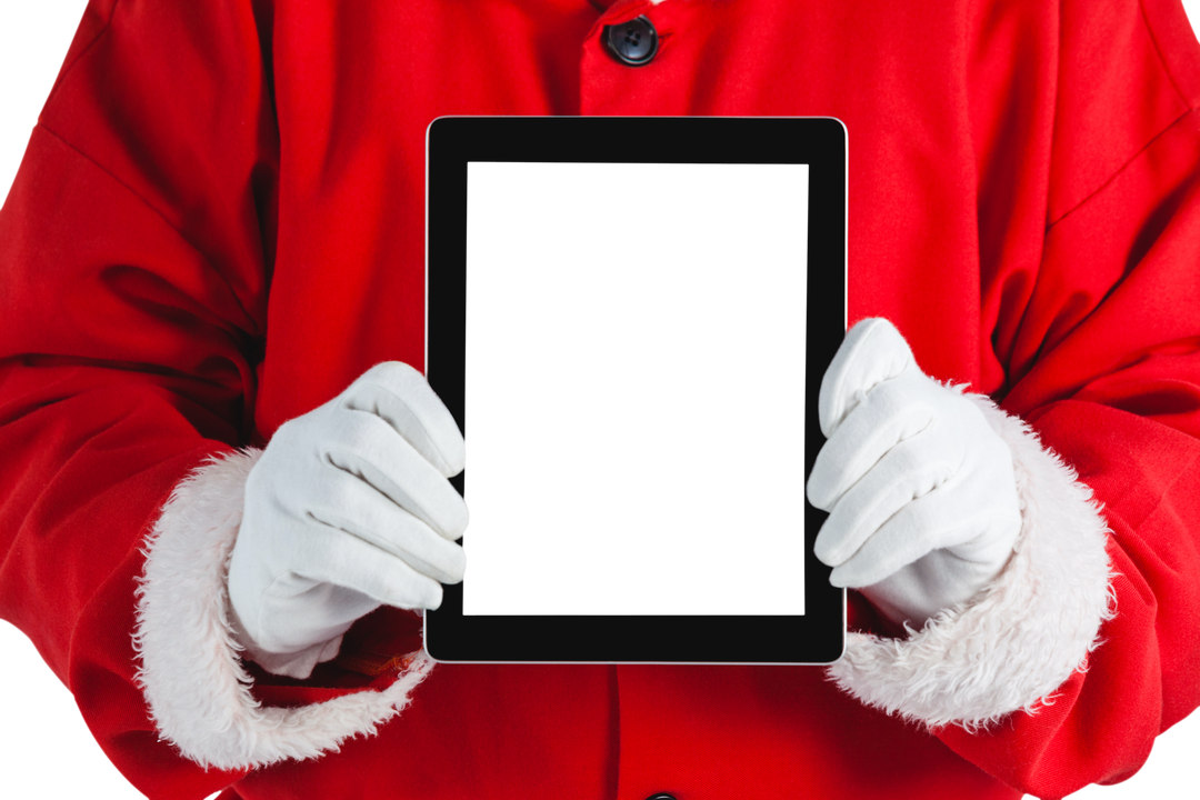 Santa Claus Holding Transparent Digital Tablet - Download Free Stock Images Pikwizard.com