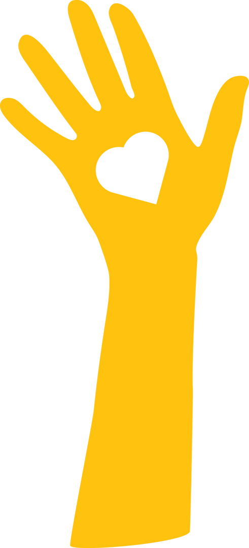 Yellow Hand with Heart Shape Vector on Transparent Background - Download Free Stock Images Pikwizard.com