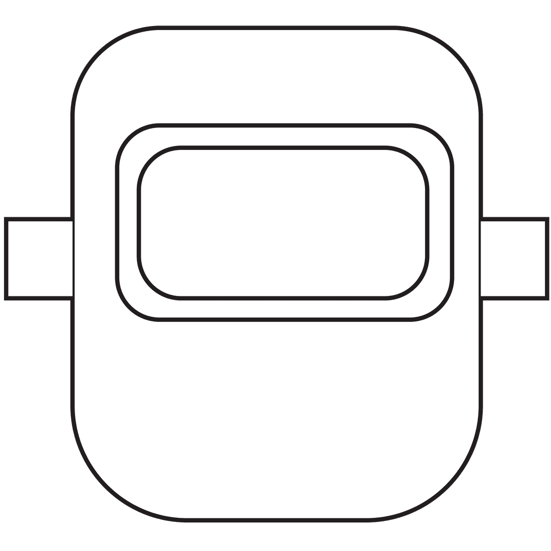 Minimalist Welding Mask Illustration on Transparent Background