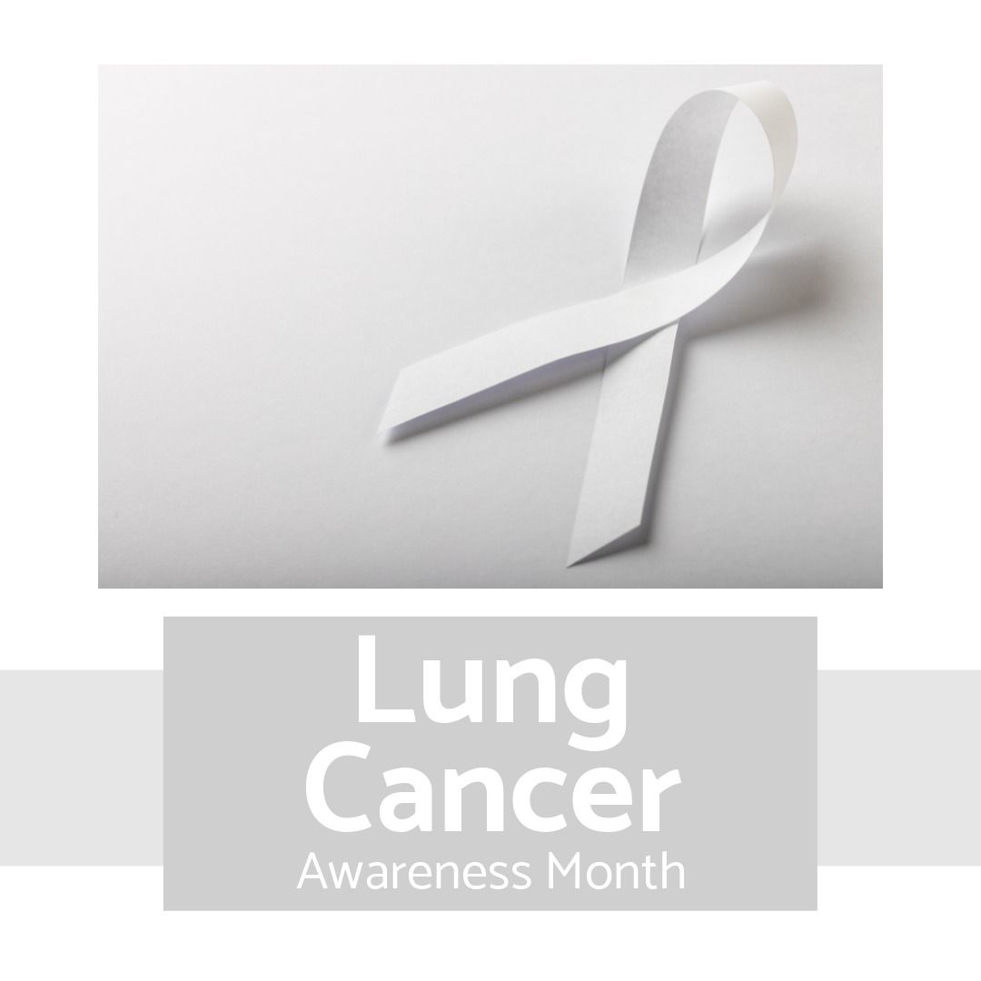 Lung Cancer Awareness Month White Ribbon on Gray Background - Download Free Stock Templates Pikwizard.com