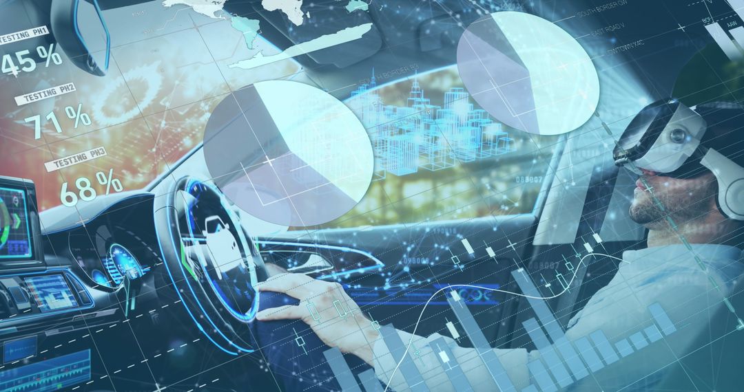 Advanced Autonomous Car with VR Integration and Data Visualizations
