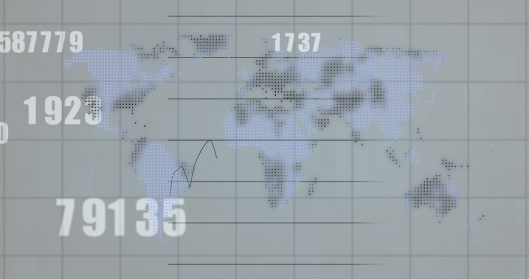 Global Financial Data Mapping and Dynamic Number Visualization
