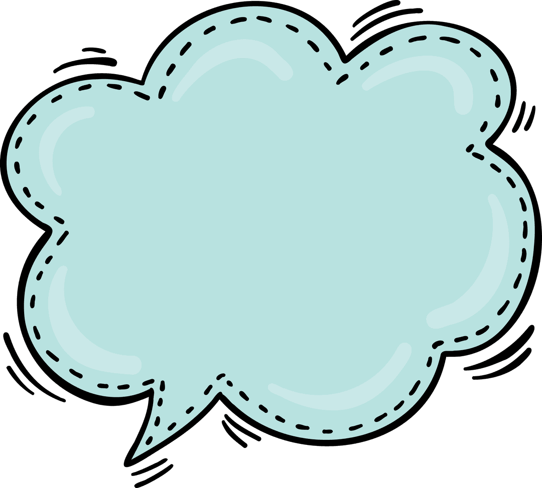 Light Blue Text Bubble on Transparent Background for Communication Themes