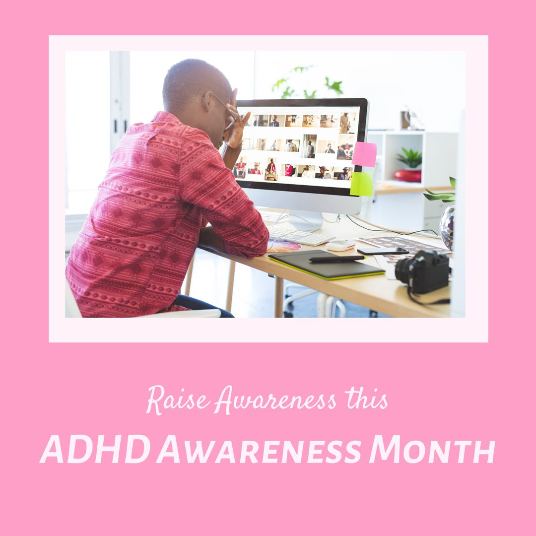 Stressed Businessman During ADHD Awareness Month Campaign