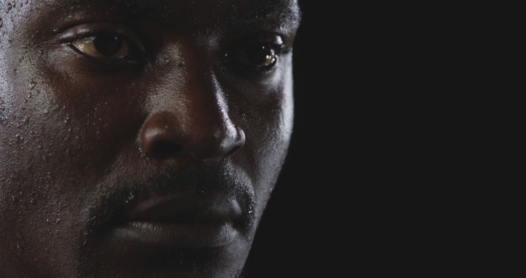 African American Man with Sweaty Face In Deep Thought - Free Images, Stock Photos and Pictures on Pikwizard.com