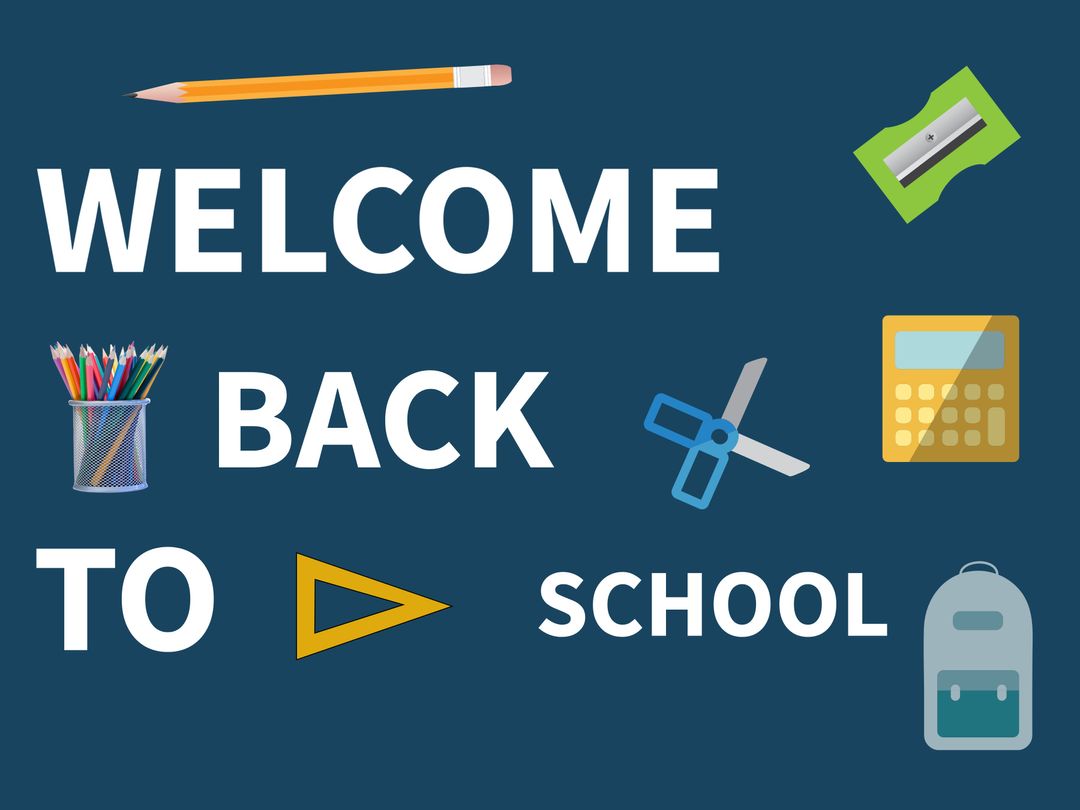 Welcome Back to School Banner with Educational Supplies - Download Free Stock Templates Pikwizard.com