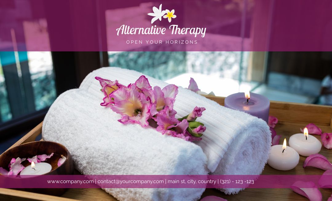 Tranquil Spa Ambiance with Relaxing Candles and Flower Petals