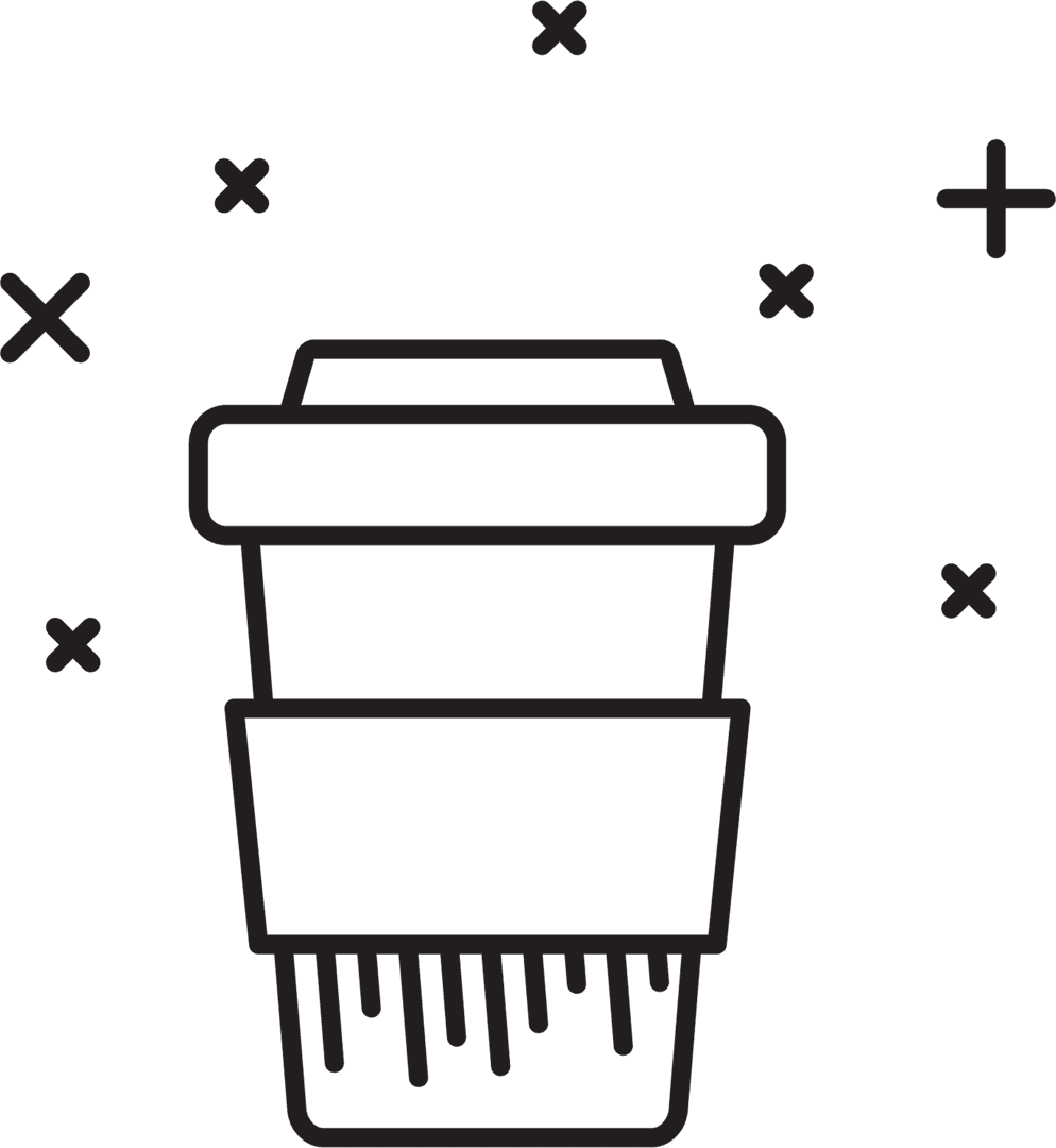 Transparent Vector Design of Thermal Mug with Lid in Minimal Style