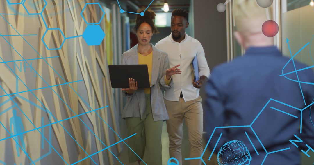 Innovative Team Discussing Tech Strategy in Modern Office Environment