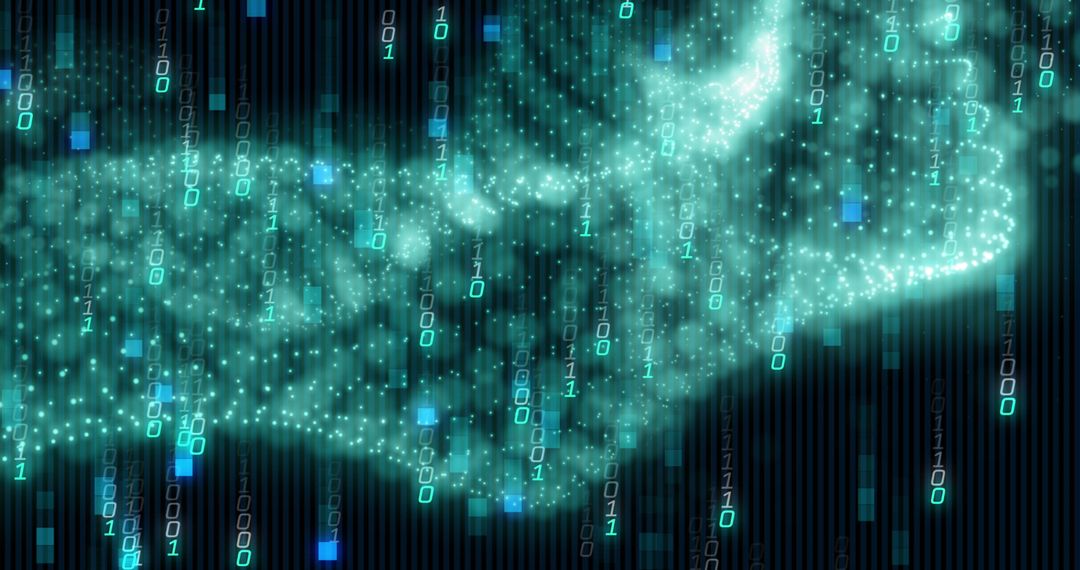 Digital Data Stream with Binary Code and Neural Patterns - Free Images, Stock Photos and Pictures on Pikwizard.com