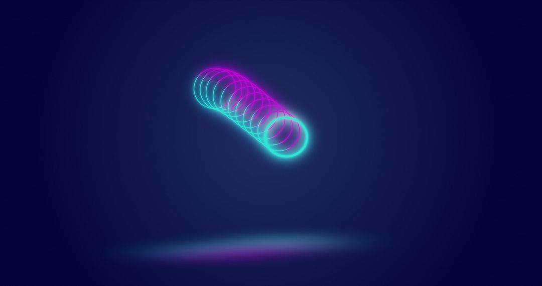 Neon Circles in Motion on Dark Background