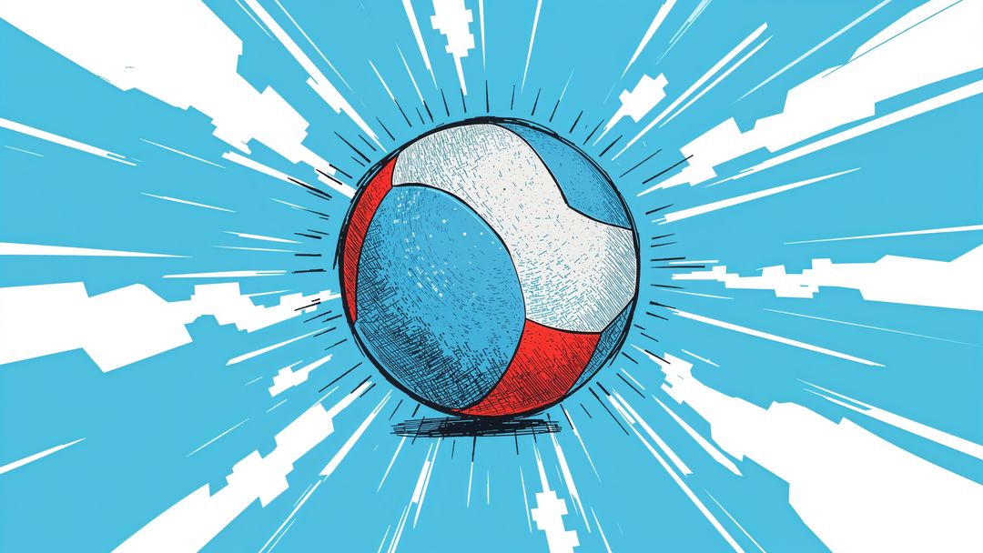 Vibrant Sphere Floating in Abstract Digital Background with Dynamic Energy