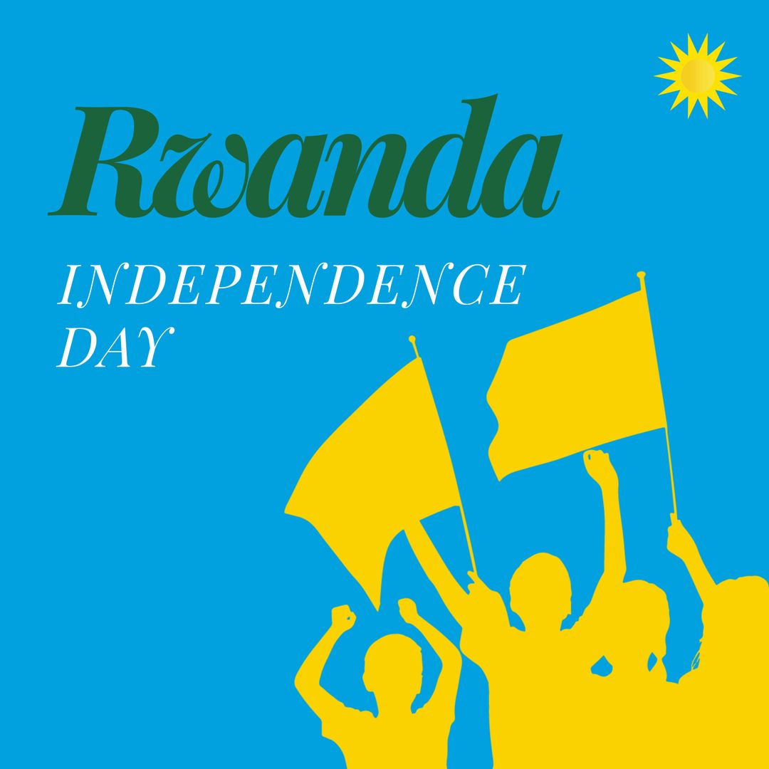 Rwanda Independence Day Celebration with Flags and Sun