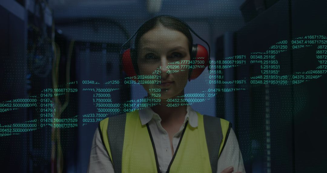 IT Engineer Overseeing Data Streams in Server Room