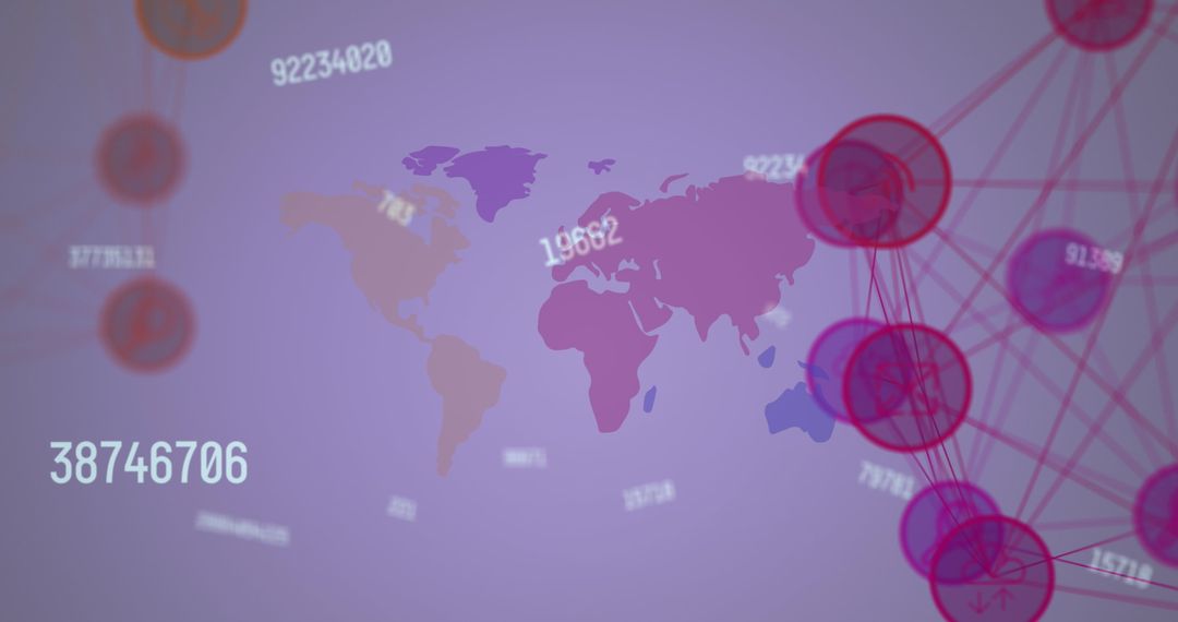 Global Networking with Digital Connections on World Map