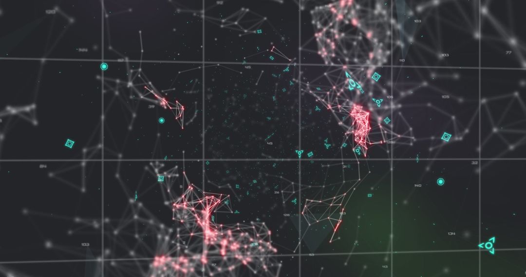 Futuristic Digital Network with Glowing Connected Nodes and Lines