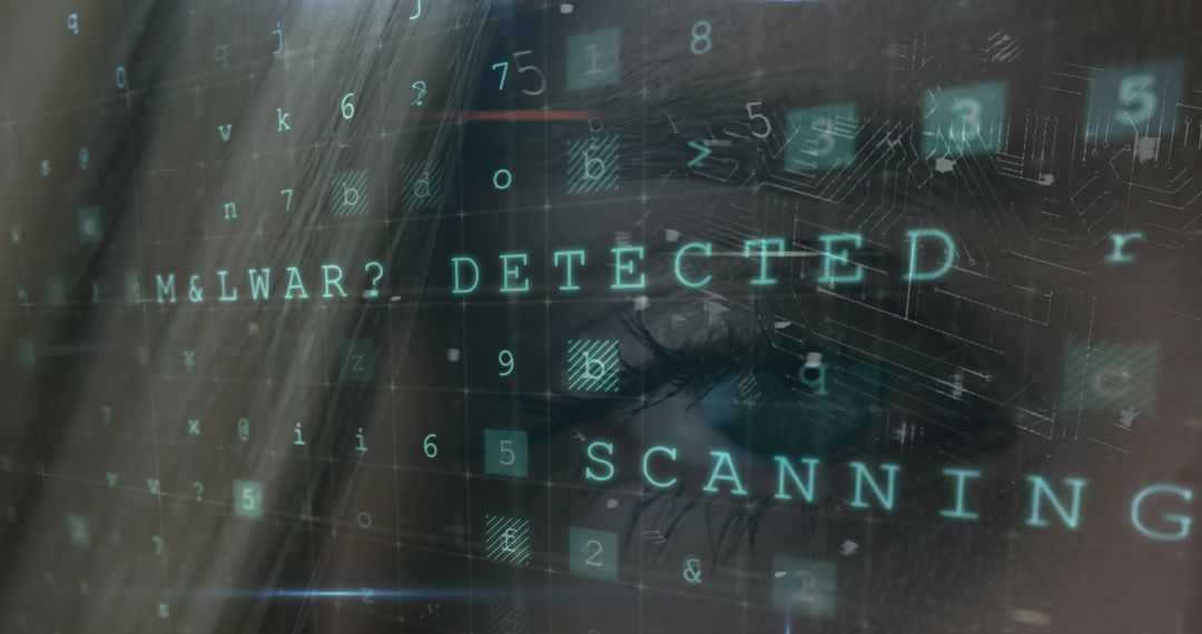 Cybersecurity Danger Alert Eye Overlapping Digital Code