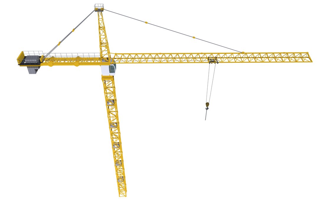 Yellow Crane Illustration on Transparent Background for Construction Project Concepts - Download Free Stock Images Pikwizard.com