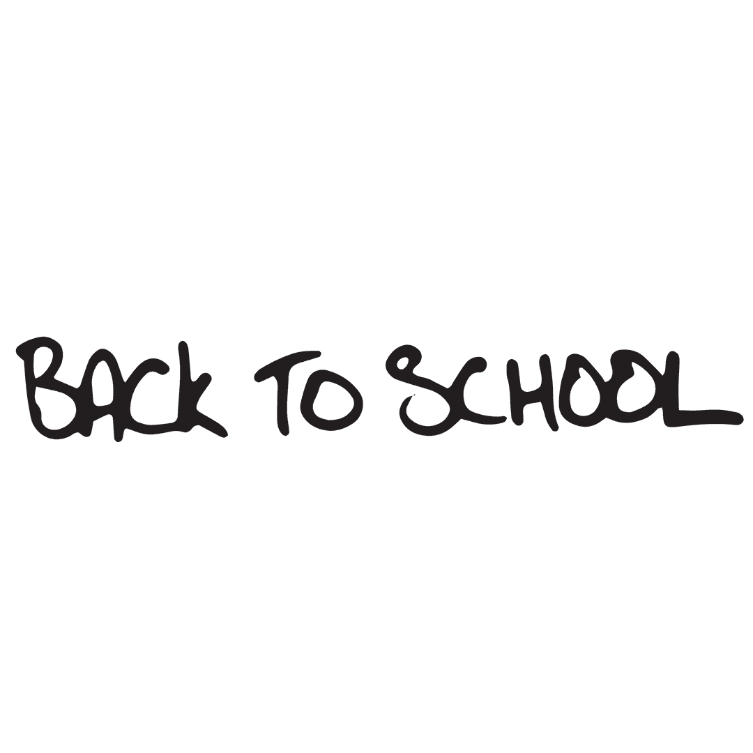 Back to School Transparent Handwritten Text on Clear Background