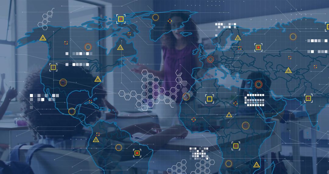 Global Educational Technology Concept in Modern Classroom