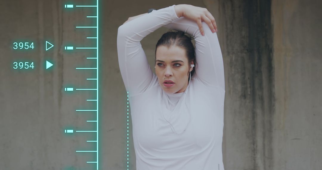 Plus Size Woman Exercising in Urban Environment