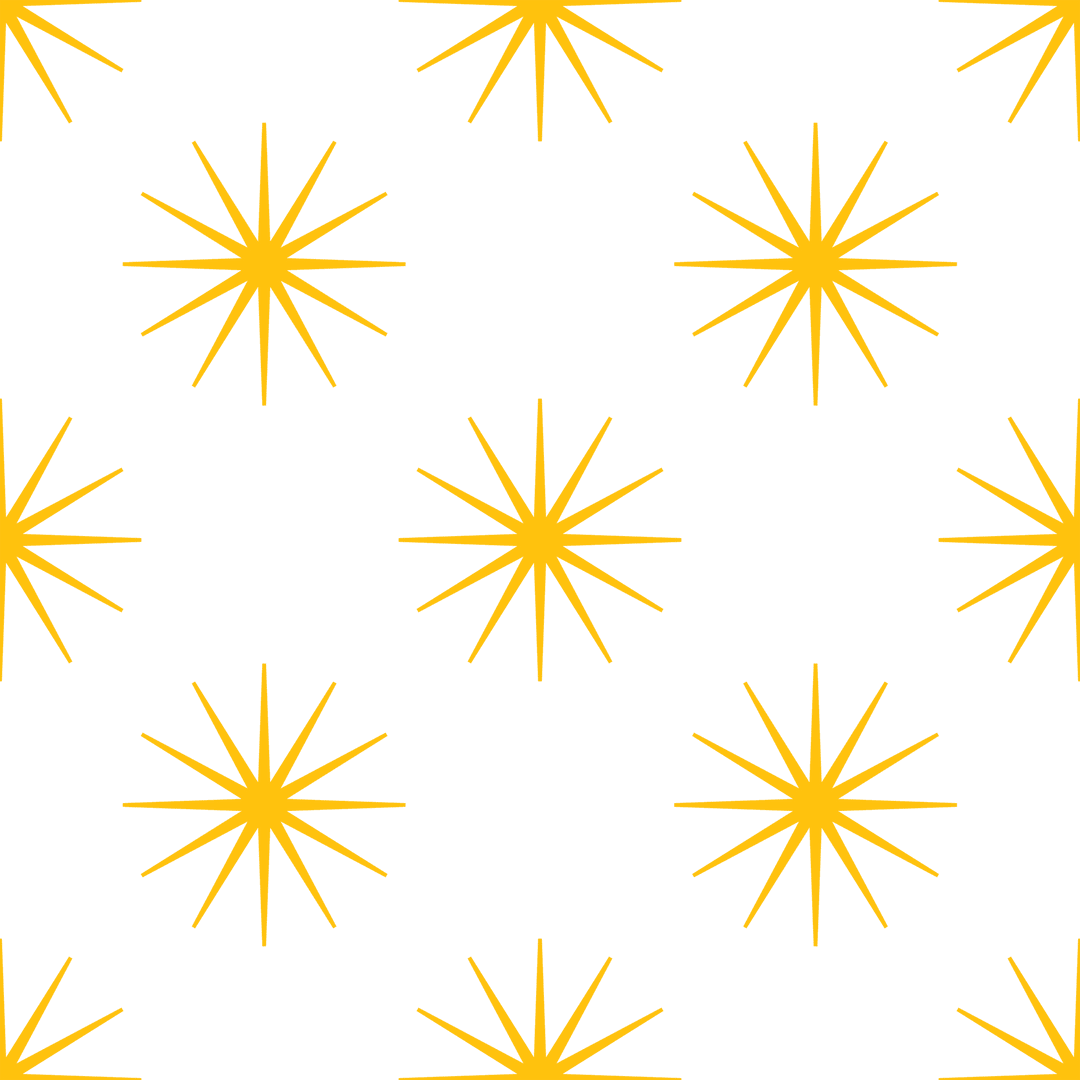 Yellow Thin Stars Seamless Pattern on Transparent Background