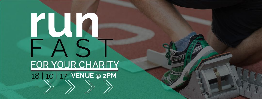 Charity Run Event Promotion with Focused Runner in Starting Position