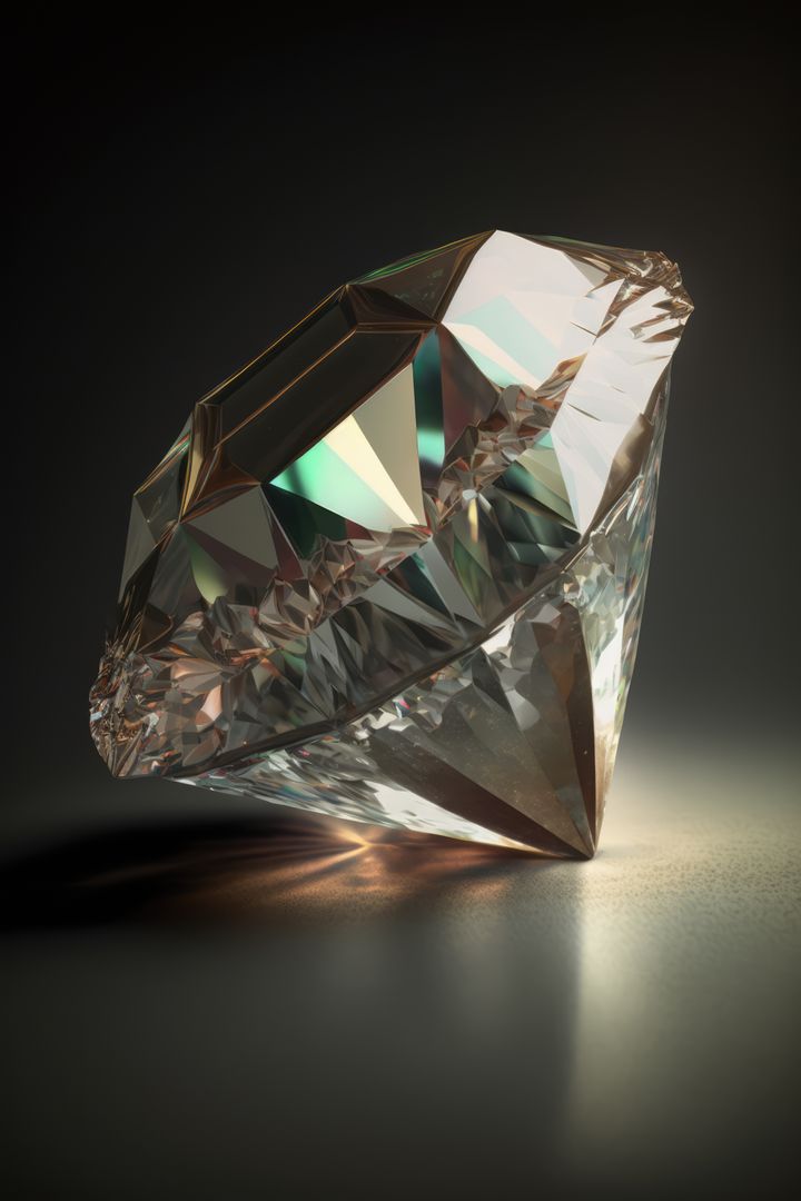 Close up of cut diamond with reflection on black background, created using generative ai technology - Free Images, Stock Photos and Pictures on Pikwizard.com